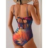 Eomenie Women's Push Up Wrap Front Swimsuit One Piece Tummy Control Bathing Suits Bandeau Support Slimming Swimwear - 2 of 3