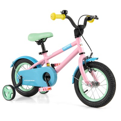 Infans 12" Kids Bike w/Adjustable Saddle Handlebar Removable Training Wheels Handbrake