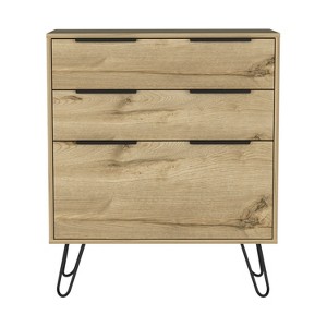 Okak 3-Drawer Dresser Organized Storage, Robust Steel Legs, Sleek Compact Design with Durable Top for Home/Office - 1 of 4