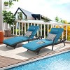 Outdoor Patio Recliner Set of 2,Rattan Adjustable Recliners With Cushion And Armrest,Outdoor Furniture Set For Poolside,Garden-Cuddlewood - 2 of 4