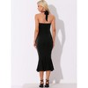 Allegra K Women's Halter Neck Ruched Sleeveless Fishtail Hem Party Wedding Guest Dress - 3 of 4