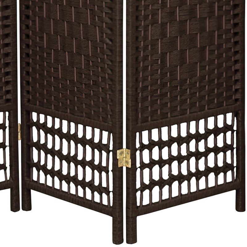 5 1/2 ft. Tall Fiber Weave Room Divider - Dark Mocha (3 Panels), 4 of 6