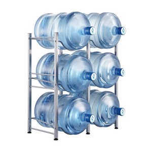 VEVOR 3 Tiers Water Jug Holder, 5 Gallon Water Bottle Holder, Double Row Water Bottle Rack for 6 Bottles, Heavy Duty Water Jug Rack - 1 of 4