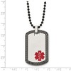 Black Bow Jewelry Stainless Steel Greek Key Medical Dog Tag Necklace - 30 Inch - 4 of 4