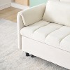 ModernLuxe Chaise Lounge Velvet Sofa Bed Convertible Sofa Sleeper Small Loveseat  Lazy Sofa Upholstered Armchair Reading Couch with Pillow & Pocket - 4 of 4