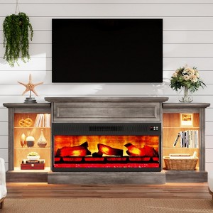 AMERLIFE Farmhouse Electric Fireplace TV Stand - 1 of 4