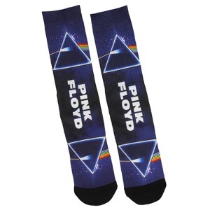 Pink Floyd Adult Dark Side Of The Moon Logo Sublimated Crew Socks 1 Pair - 1 of 3