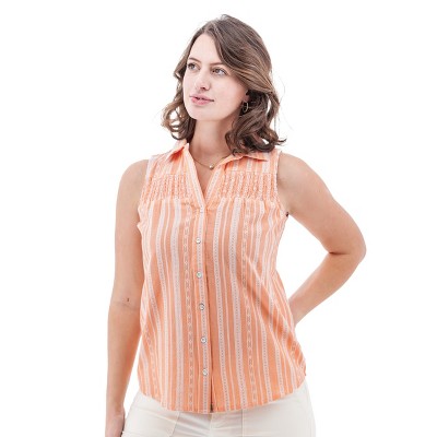 Old Ranch Brands Women's Saguaro Smocked Button Front Tank