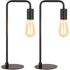 Oumilen Modern Table Lamps, Industrial Nightstand Lamps Set of 2, Black - 1 of 1