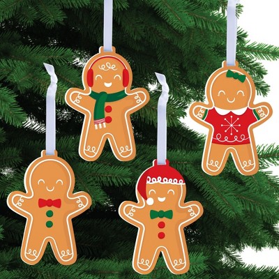 Big Dot of Happiness Gingerbread Christmas - Gingerbread Man Holiday Party Decorations - Christmas Tree Ornaments - Set of 12
