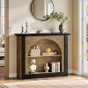 Tribesigns 3-Tier Console Table, 43.3"Entryway Table TV Console with arch Storage for Hallway, Living Room, Brown Black - 3 of 4