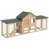 Wooden Rabbit Hutch Pet Playpen House Enclosure Large Outdoor Bunny With Double Side Ramp,For Guinea Pig Chicken Duck And Small Animals-Cuddlewood - 3 of 4