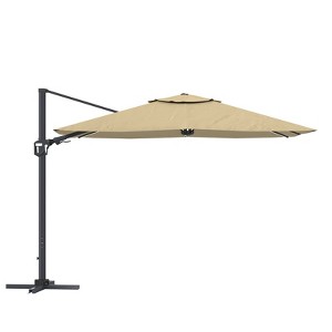 CASAINC 11 ft. Square Cantilever Patio Umbrella with Solar Powered Lights (without base) - 1 of 4
