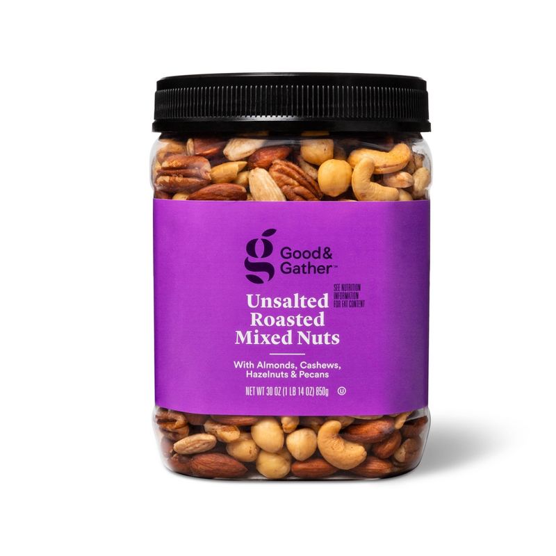 Unsalted Roasted Mixed Nuts - 30oz - Good &#38; Gather&#8482;, 1 of 5