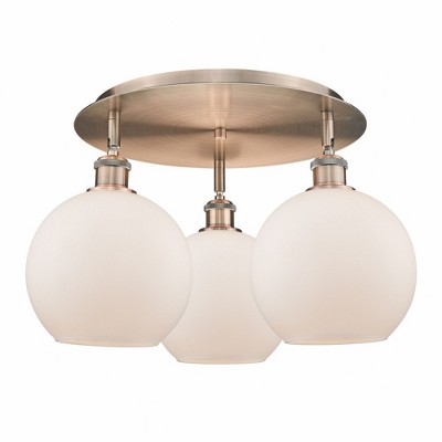 Athens - 3 Light Flush Mount In Industrial Style-10.5 Inches Tall and 19.75 Inches Wide