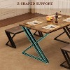 Dining Table Set for 4 with 2 Upholstered Benches - 3 of 4