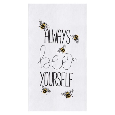 C&F Home Always Bee Yourself Embroidered Cotton Flour Sack Kitchen Towel Dishtowel