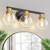 DORESshop 19 in. 3-Light  Black and Gold /Brushed Nickel Bathroom Vanity Light, LED Interior Powder Room Lighting with Clear Globe Shades - 2 of 4