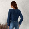 Women's Long Sleeve Embroidered Floral Eyelet Blouse Shirt - Cupshe - 2 of 4