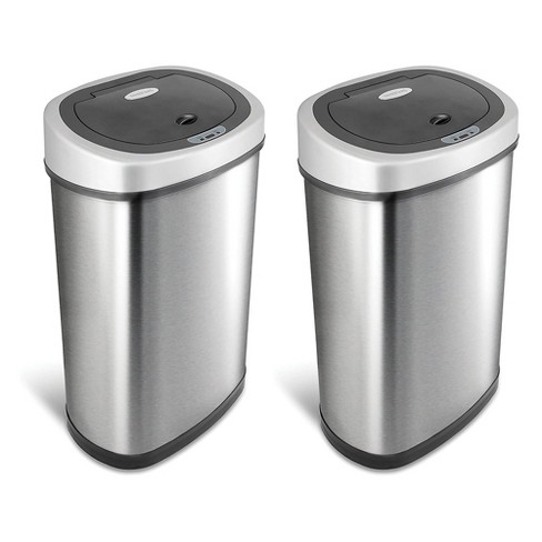 Stainless Steel Motion Sensor Trash Can 13.2 Gallon Non-Skid Base Home Kitchen 