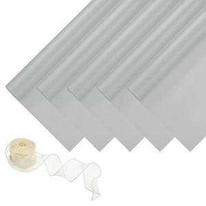 Unique Bargains Decorative Elegant Waterproof Matte Gift Wrap Paper with Ribbon 1 Set - 1 of 4