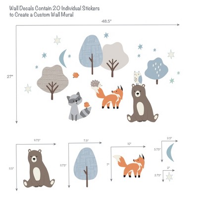 Sleepytime Bear Woodland Animals Wall Decals for Nursery