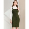 INSPIRE CHIC Women's Classic Button Decor Slim Fit Sleeveless Tie Waist Pinafore Overall Dress - 2 of 4