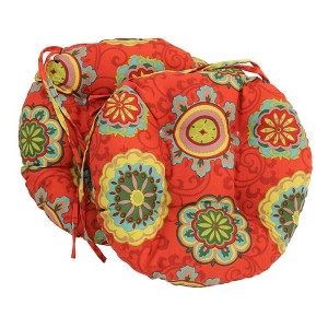 Blazing Needles, 16-inch Outdoor Spun Polyester Tufted Chair Cushion (Set of 2) - 1 of 1