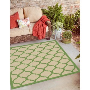 Unique Loom    Outdoor Trellis Moroccan Area Rug - 1 of 4