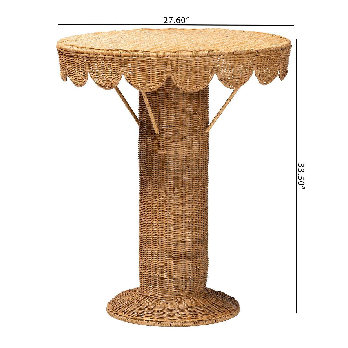 bali & pari Pabla Rattan Scalloped Accent Table Light Honey - thumbnail 4