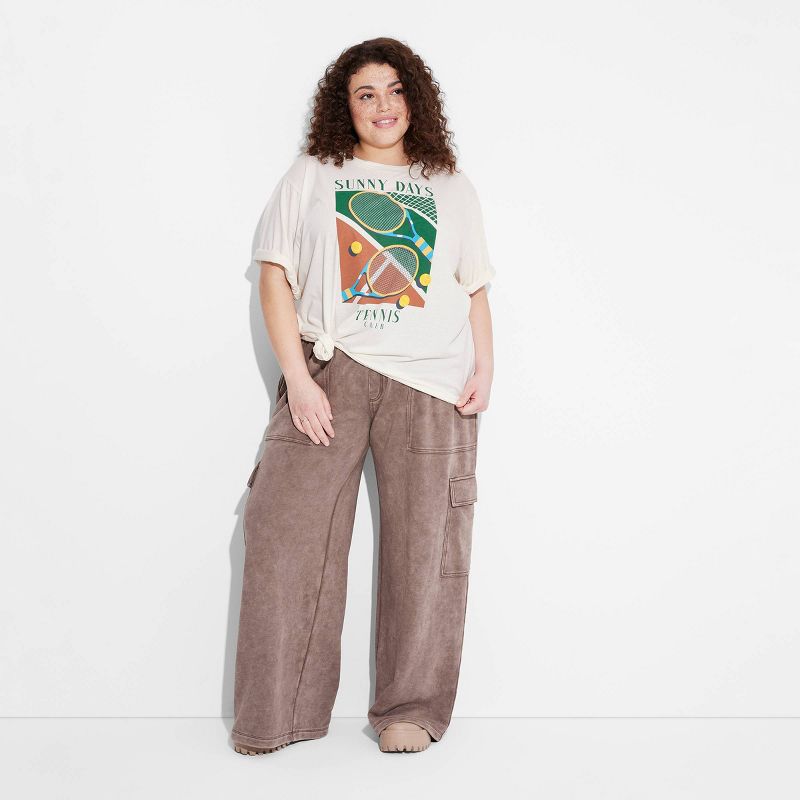 Women's High-Rise Wide Leg Baggy Cargo Sweatpants - Wild Fable™, 5 of 10