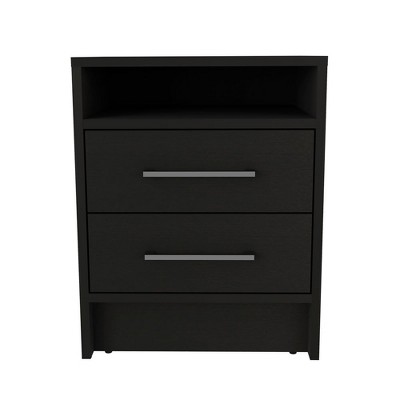 NicBex 15.7 inch Wide Nightstand with 2 Drawers,Modern Side Table with One Open Shelf,Bedside Table for Bedroom,Living Room