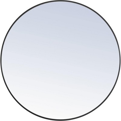 Elegant Lighting Metal frame Round Mirror 42 inch Black finish