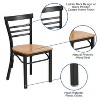 Flash Furniture Black Three-Slat Ladder Back Metal Restaurant Chair - 3 of 4