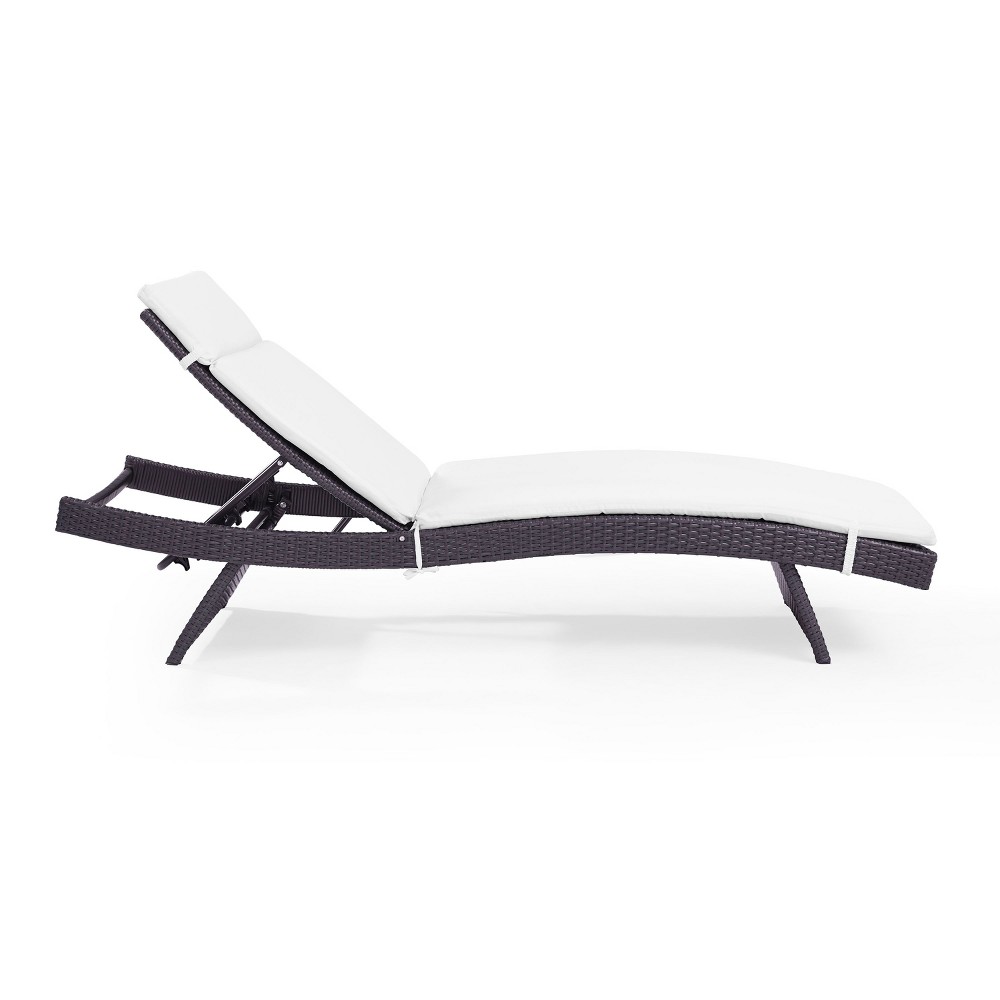 Photos - Garden Furniture Crosley Biscayne Chaise Lounge with Cushion White  