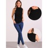 Allegra K Women's Ruched Mock Neck Casual Slim Fit Sleeveless Tank Top - 2 of 4