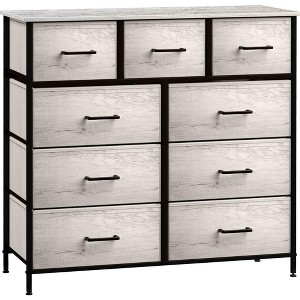 Sorbus Dresser with 9 Drawers - Furniture Storage Chest Tower Unit for Bedroom, Closet, etc - Steel Frame, Wood Top, Fabric Bins - 1 of 4
