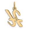 Black Bow Jewelry 14k Yellow Gold, Madison Collection, Medium Script Initial Pendant A-W - 3 of 4