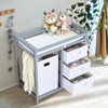Wooden Baby Changing Table, Modern Diaper Changing Table, Infant Diaper Changing Station Dresser with 3 Laundry Baskets and Changing Pad - 2 of 4
