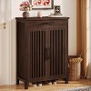 Tribesigns 5-Tier Shoe Cabinet, Freestanding Shoe Storage Cabinet with Louvered Doors, Wood Shoe Rack with Adjustable Shelf - 3 of 4