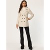 Allegra K Women's Long Sleeves Double Breasted Button Winter Outerwear Pea Coat - 2 of 4