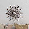 22"x22" Metal Starburst Wall Clock Brown - Olivia & May - 4 of 4