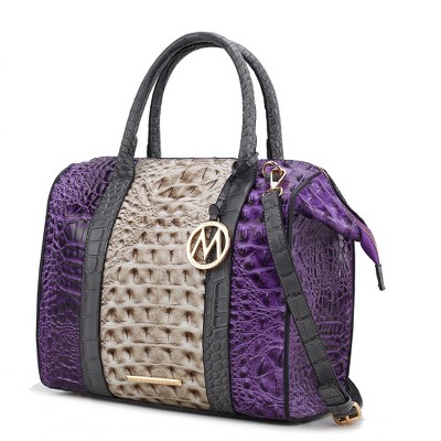 MKF Collection Ember Faux Crocodile-Embossed Women’s Satchel by Mia K