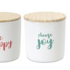 Melrose Stoneware Happy Sentiment Canister (Set of 2) - image 2 of 3