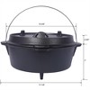 XINGHANZHENXUAN 4.5 Quart Outdoor Fireplaces, Pre-Seasoned Cast Iron with Skillet Lid for Campfire, BBQ & Outdoor Cooking - 4 of 4