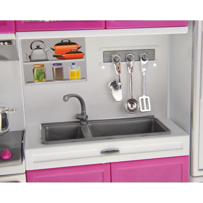 Ready! Set! Play! Link Little Princess Modern Full Deluxe Kitchen Playset Comes With Refrigerator, Stove, Sink, Microwave, 4 of 12