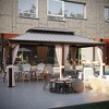 COWLOWN 12x18 All-Season Hardtop Gazebo, Rustproof Aluminum Frame, Vented Iron Roof, and Full Enclosure Curtains for Stylish Outdoor Living - 2 of 4