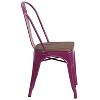 Flash Furniture Metal Stackable Chair with Wood Seat - 4 of 4