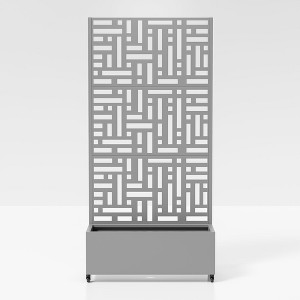 Dovelina Floor Planters Mobile Metal Planter Box, Trellis for Climbing Plants, Drainage Holes and wheels - 1 of 4