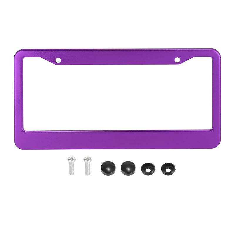 Unique Bargains 2 Holes Car License Plate Frame with Screws, 1 of 7